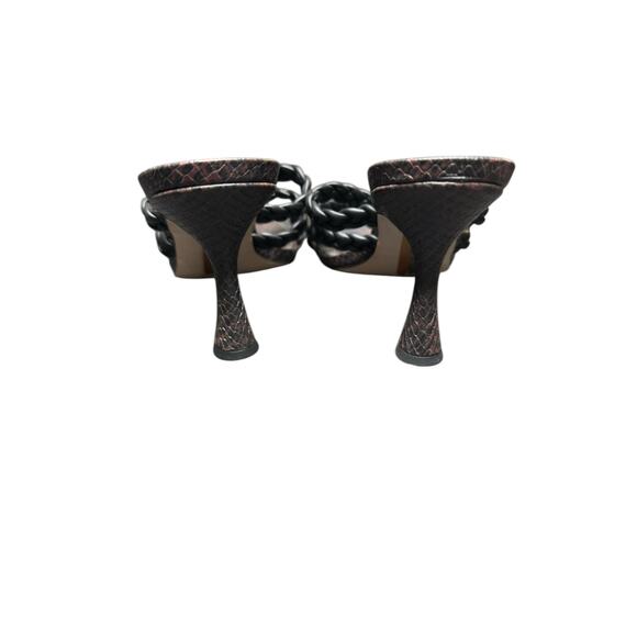 Sam Edelman Black Square Toe Braided Marjorie Slip On High Heel Sandals Size 7 - Picture 5 of 7